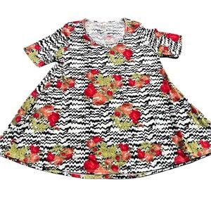 LulaRose Floral Chevron Dress